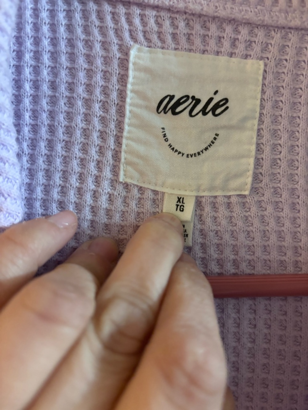 EUC Aerie LumberJane lavender waffle knit button-up shacket XL oversized - Picture 2 of 4